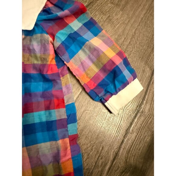Vintage Union Made  Lil Airess 24 Mos Girls Dress Plaid Collar ILGWU USA Made - Picture 6 of 7